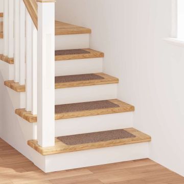 Slydimui atsparūs laiptų kilimėliai 15 pcs Ruda 60 x 25 cm PP