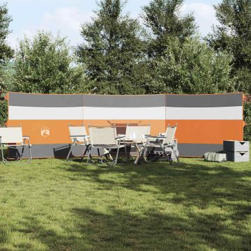 Stovyklavimo uždanga nuo vėjo, pilka ir oranžinė, 508x130 cm