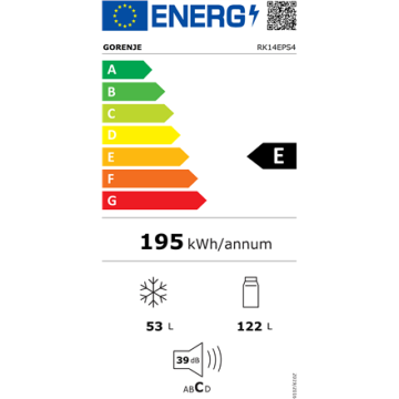Gorenje šaldytuvas RK14EPS4, sidabrinės spalvos