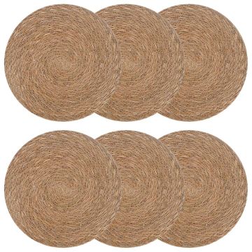 Jūros žolės padėkliukai 6 pcs Natūrali Ø 30 cm 100% Jūros žolė