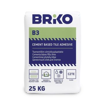 Plytelių klijai Briko B3 Plus, 25 kg