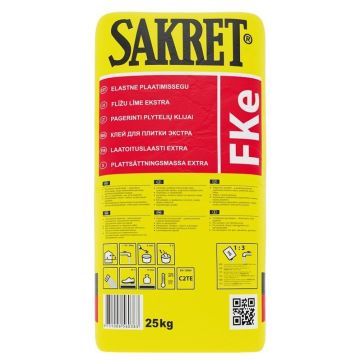 Plytelių klijai Sakret FKe, 25 kg