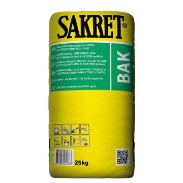 Apšiltinimo plokščių klijų-armavimo mišinys Sakret BAK, 25kg