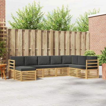 Lauko sofos komplektas 8 pcs Balta ir antracito