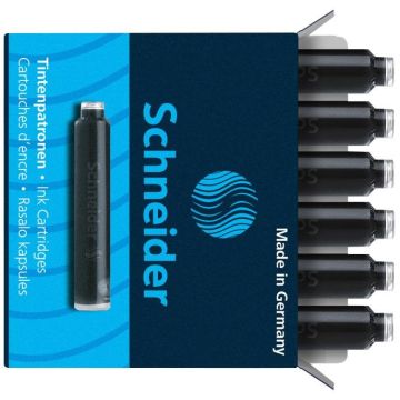 Rašalo kapsulės Schneider, juodos, 6 vnt