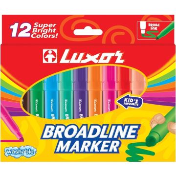 Flomasteriai LUXOR BROADLINE MARKER 6180, vienpusiai, 12 vnt
