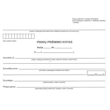 Pinigų priėmimo kvitai, A6, 50 lapų