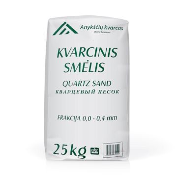 Kvarcinis smėlis 0–0,4 mm, 25 kg, 40