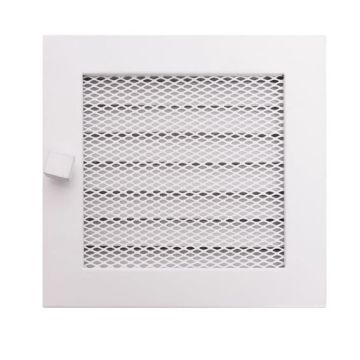 Židinio grotelės HEARTH 170x170mm, (baltos su žaliuzėmis)