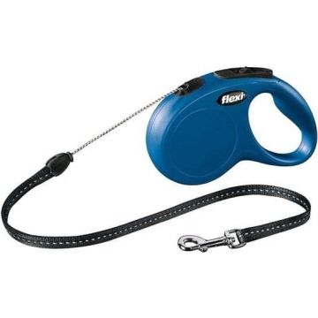 Pavadėlis FLEXI NEW CLASSIC S, mėlynas, 5 m