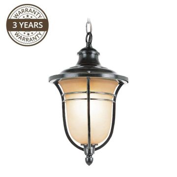 Pakabinamas šviestuvas 004-H, 60W, E27, IP43, matinė juoda
