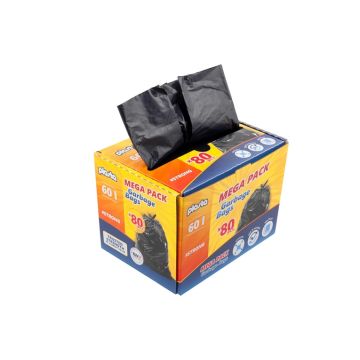 Šiukšlių maišai Plasta Mega Pack, 60 l, 80 vnt., 25MK