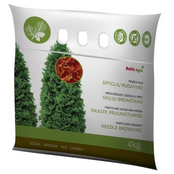 Trąšos nuo spyglių rudavimo Baltic Agro, granuliuotos, 4 kg