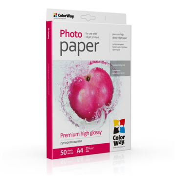 ColorWay fotopopierius, A4, 255 g/m², 50 lapų, itin blizgus