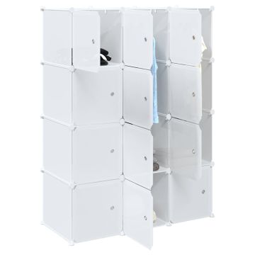Storage Cube Organizer su 12 kubelių ir pakabinamų strypų PP