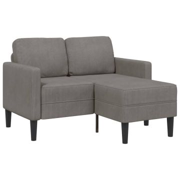 Dvivietė sofa su šezlongu, L formos, šviesiai pilka, 125 cm, linas