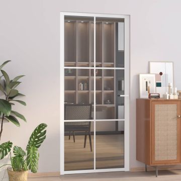 us durys, baltos, 93x201,5cm, ESG stiklas ir aliuminis