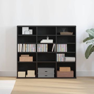 CD spintelė, juodo ąžuolo spalvos, 100x23x89,5 cm, inžinerinė mediena