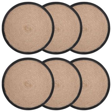 Džiuto paveikslai 6 pcs Natūrali ir juoda Ø 30 cm