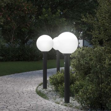 Stulpeliniai šviestuvai su jutikliu, 3 vnt., 80 cm, juodi, IP44