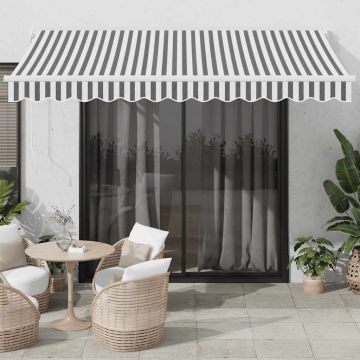 Ištraukiama markizė, antracito ir baltos spalvos, 3,5x2,5 m, audinys ir aliuminis