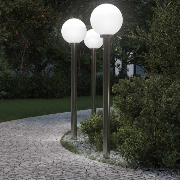 Šviestuvai su jutikliu, 3 vnt., 120 cm, nerūdijantis plienas, IP44