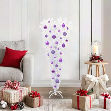 Dirbtinė Kalėdų eglutė su 150 LED Balta 120 cm PVC ir Plienas