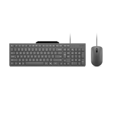 Lenovo klaviatūros ir pelės komplektas GX31R09775, pilkos spalvos, laidinis