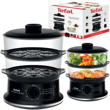 Tefal puodas VC140135 Food Steamer, juodos spalvos, 900 W