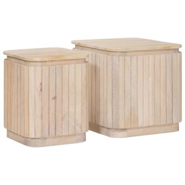 Rankų darbo šoniniai stalų rinkinys 2 pcs Balta 45 x 45 x 45 cm