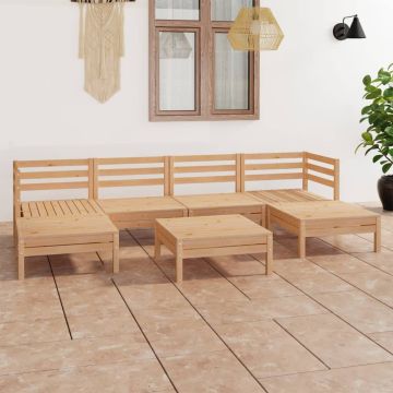 Sodo poilsio baldų komplektas, 7 dalių, pušies masyvas