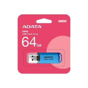 ADATA USB atmintinė C906, mėlynos spalvos, 64 GB, USB 2.0