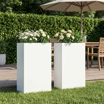 Sodo vazonas 2 vnt. Balta 50 x 20 x 75 cm