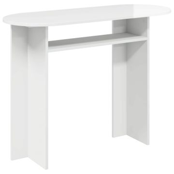 Konsolinis stalas Itin blizgi balta 100 x 39,5 x 75 cm