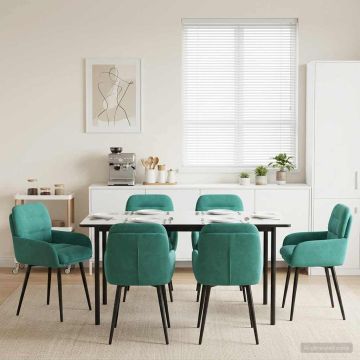 Valgomojo kėdės 6 pcs Aksomas Turkio 59 x 59,5 x 90 cm