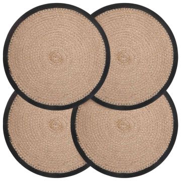 Džiuto paveikslai 4 pcs Natūrali ir juoda Ø 30 cm