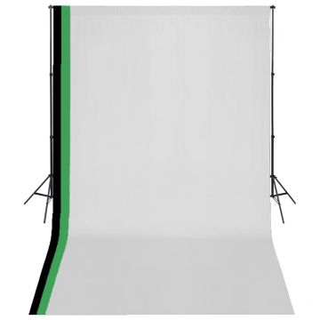 Fotostudijos kompl. su 3 medviln. fonais ir regul. rėmu, 3x5m