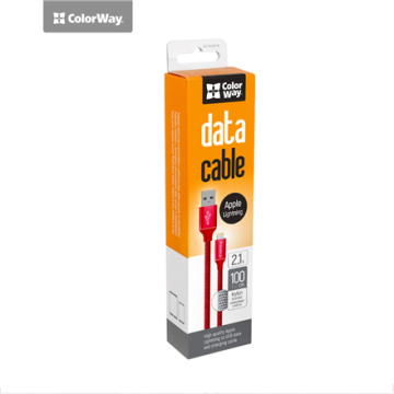 ColorWay USB kabelis CW-CBUL004-RD, 2,1 A