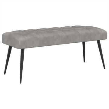 Suoliukas su mygtukų įsiuvais Šviesiai pilka 110 x 40 x 46 cm