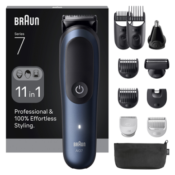 Braun kirpimo mašinėlė AIO7540, juodos spalvos, belaidis