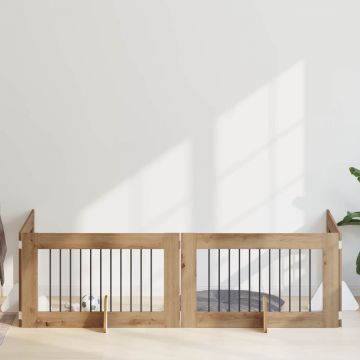 Šunų vartai su stovais 4 pcs Artisano ąžuolo 100 x 60 cm