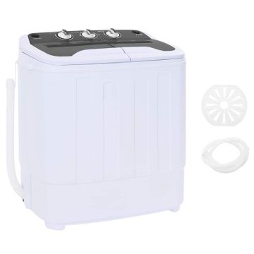 Mini skalbimo mašina su dviguba vonia 3,6 kg Juoda ir Balta