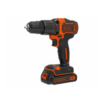 BLACK & DECKER akumuliatorinis gręžtuvas-suktuvas BDCHD18KB-QW, 18 V, 5 Ah, juodos spalvos