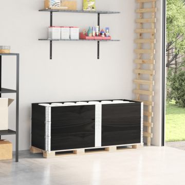 Padėklų apvadai, 3vnt., juodi, 150x50cm, pušies masyvas