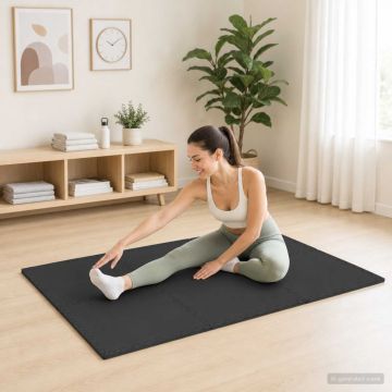 Grindų Kilimai 12 pcs Juoda 4,32 m² EVA puta
