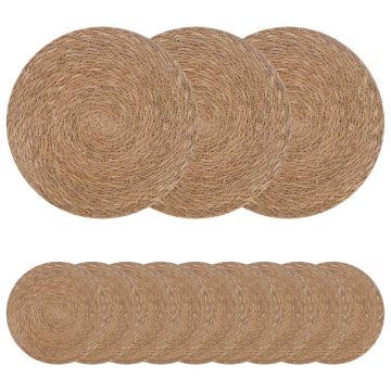 Jūros žolės padėkliukai 12 pcs Natūrali Ø 30 cm 100% Jūros žolė