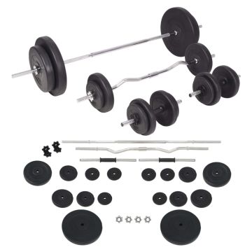 Štangų ir hantelių rinkinys, 90 kg
