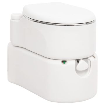 Integruotas stovyklavimo tualetas, baltas, 24+17l, HDPE/plienas