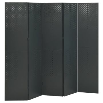 Kambario pertvara, 5 dalių, antracito, 200x180cm, plienas
