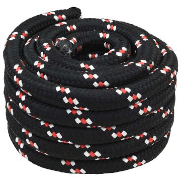 Laivo virvė 6 mm 5 m Juoda ir raudona